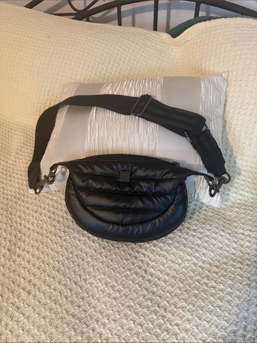 THINK ROYLN Black Quilted Crossbody Belt Bag